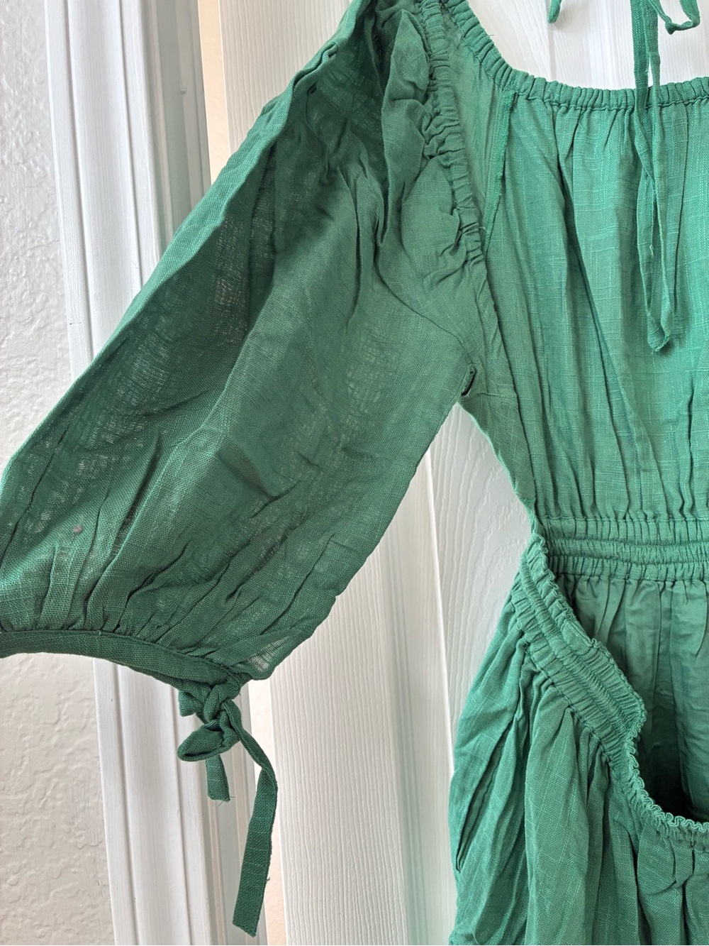 Free People Green Tiered Backless Maxi Dress - Picture 4 of 8